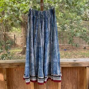 Soft Surroundings Women's Rhoda Blue Chevron Maxi Skirt Size S